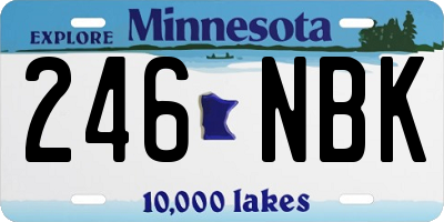 MN license plate 246NBK