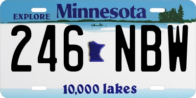 MN license plate 246NBW