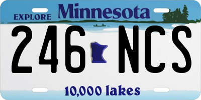 MN license plate 246NCS