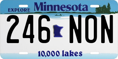 MN license plate 246NON