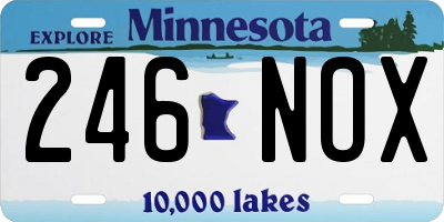 MN license plate 246NOX