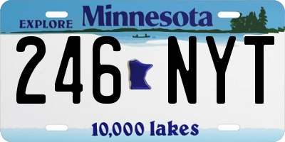 MN license plate 246NYT