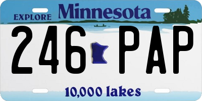 MN license plate 246PAP