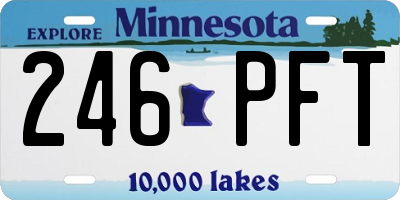 MN license plate 246PFT