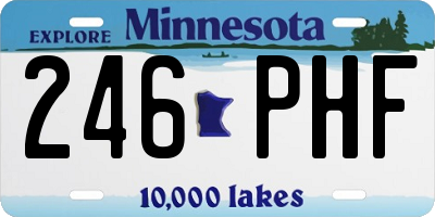 MN license plate 246PHF