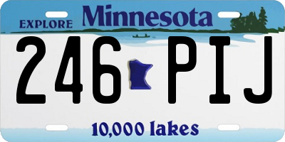 MN license plate 246PIJ