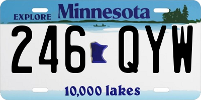 MN license plate 246QYW
