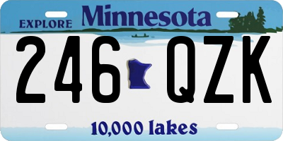 MN license plate 246QZK