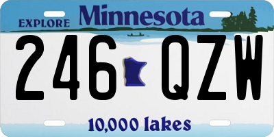 MN license plate 246QZW