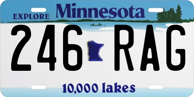 MN license plate 246RAG