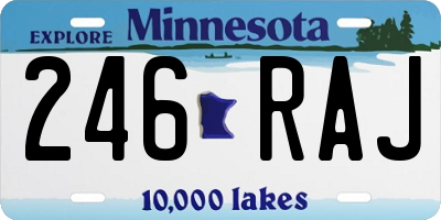MN license plate 246RAJ