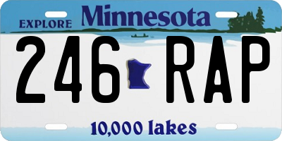 MN license plate 246RAP