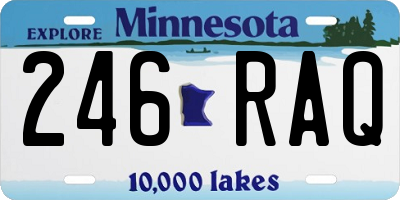 MN license plate 246RAQ