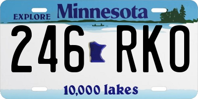 MN license plate 246RKO