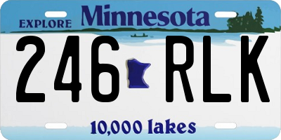 MN license plate 246RLK