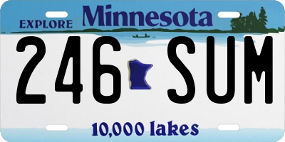 MN license plate 246SUM