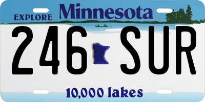 MN license plate 246SUR