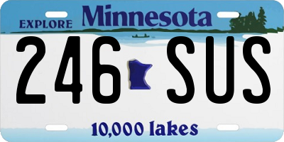 MN license plate 246SUS