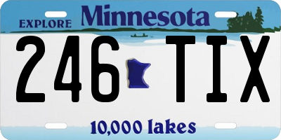 MN license plate 246TIX