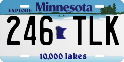 MN license plate 246TLK