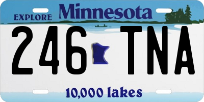 MN license plate 246TNA