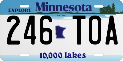 MN license plate 246TOA