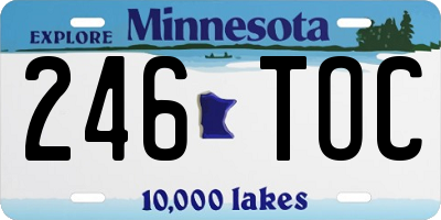 MN license plate 246TOC