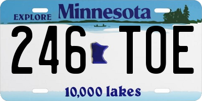 MN license plate 246TOE
