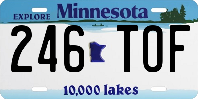 MN license plate 246TOF