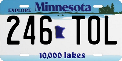 MN license plate 246TOL