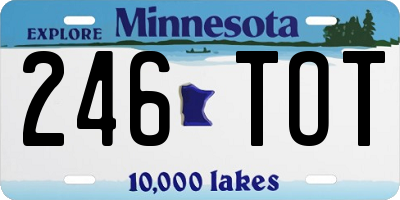 MN license plate 246TOT