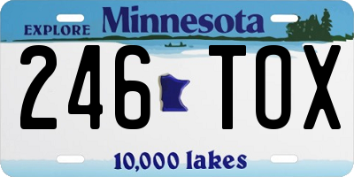 MN license plate 246TOX