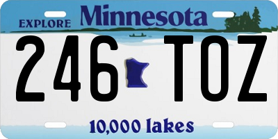 MN license plate 246TOZ