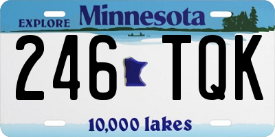MN license plate 246TQK