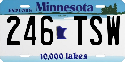 MN license plate 246TSW