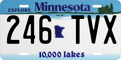 MN license plate 246TVX