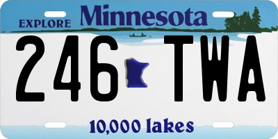 MN license plate 246TWA