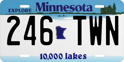MN license plate 246TWN