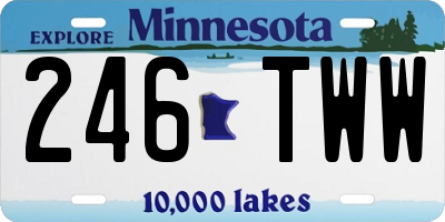 MN license plate 246TWW