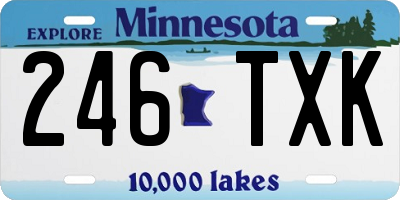 MN license plate 246TXK