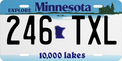 MN license plate 246TXL