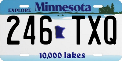 MN license plate 246TXQ