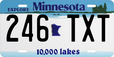 MN license plate 246TXT