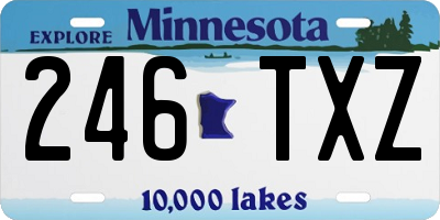 MN license plate 246TXZ