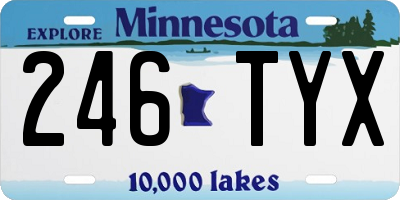 MN license plate 246TYX