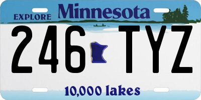 MN license plate 246TYZ