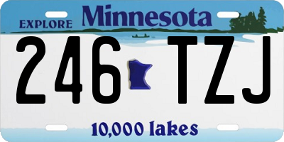 MN license plate 246TZJ