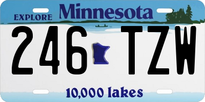 MN license plate 246TZW