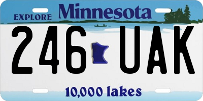 MN license plate 246UAK