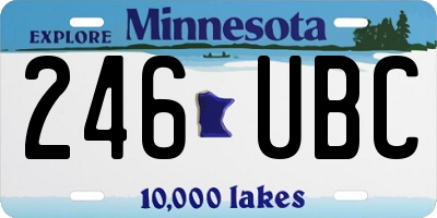 MN license plate 246UBC